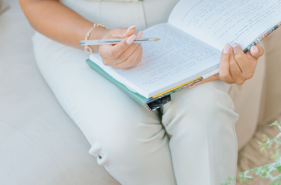 writing in a book